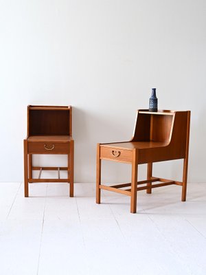 Scandinavian Bedside Tables with Double Top, 1960s, Set of 2-QWP-2034941