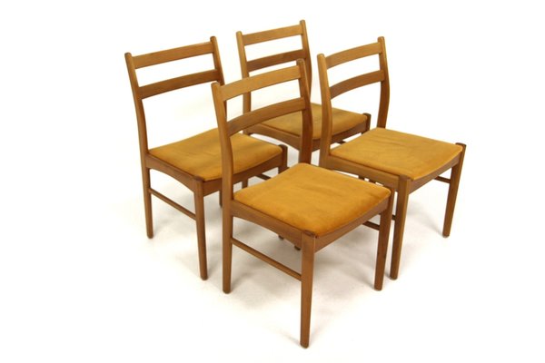 Scandinavian Beech Chairs, Sweden, 1960s, Set of 4-GEK-1730099