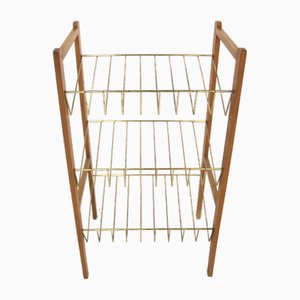 Scandinavian Beech Magazine Rack, Sweden, 1960s-GEK-1709080