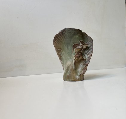 Scandinavian Biomorphic Ceramic Vase in Green Glaze, 1970s-LCR-1798987