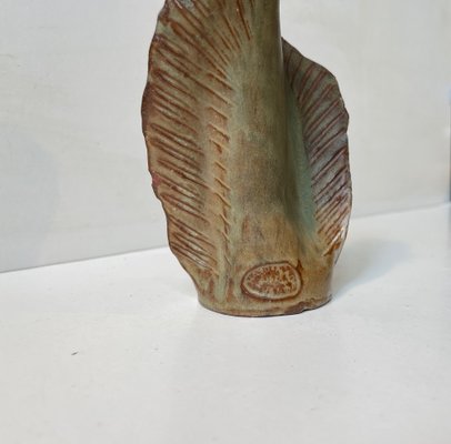 Scandinavian Biomorphic Ceramic Vase in Green Glaze, 1970s-LCR-1798987