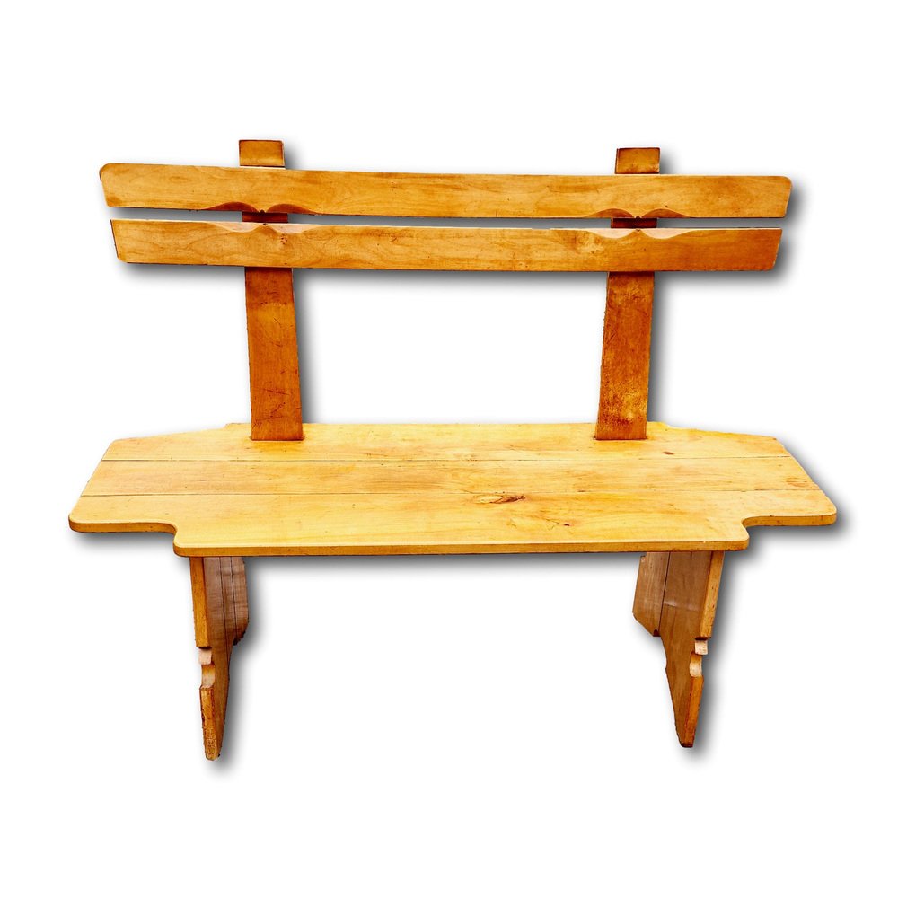 Scandinavian Birch Free Form Bench, 1950s