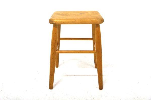 Scandinavian Birch Stool, Sweden, 1950s-GEK-2043110