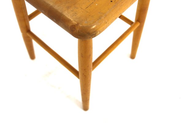 Scandinavian Birch Stool, Sweden, 1950s-GEK-2043110