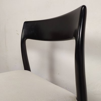 Scandinavian Black Lacquered Dining Chairs by Niels Otto Møller, 1950s, Set of 4-EAD-1784487