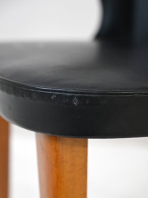 Scandinavian Black Leatherette Desk Chair, 1960s-QWP-1427708