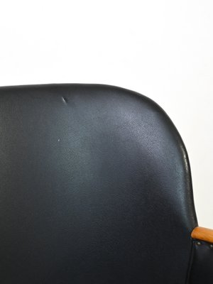 Scandinavian Black Leatherette Desk Chair, 1960s-QWP-1427708