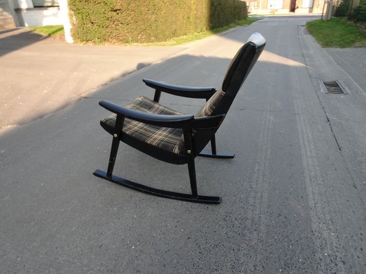 Scandinavian Black Rocking Chair, 1950s-AWL-1236026