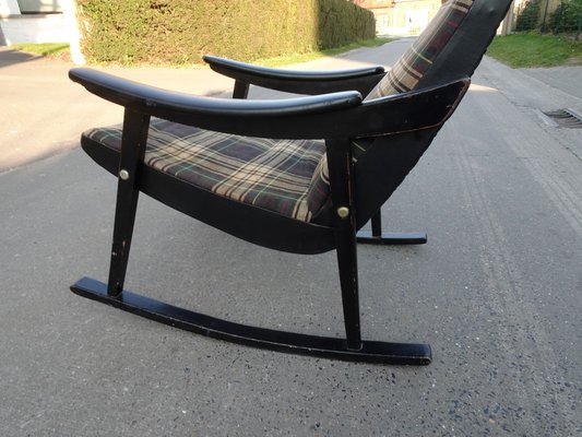 Scandinavian Black Rocking Chair, 1950s-AWL-1236026