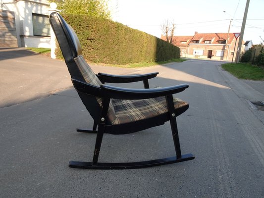 Scandinavian Black Rocking Chair, 1950s-AWL-1236026