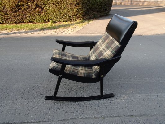 Scandinavian Black Rocking Chair, 1950s-AWL-1236026