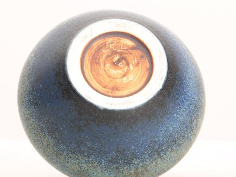 Scandinavian Blue Ceramic Vase by Carl-Harry Stalhane for Rörstrand