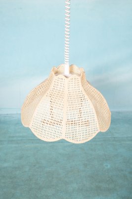 Scandinavian Bohemian Hanging Lamp in Webbing & Pine, 1970s-HGA-1703981