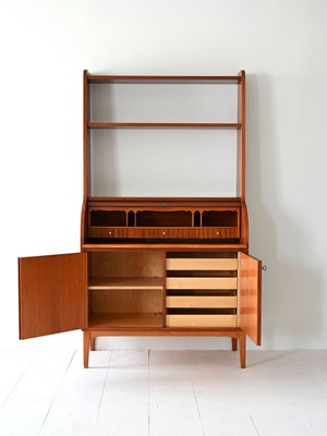 Scandinavian Bookcase with Desk, 1960s-QWP-2033989