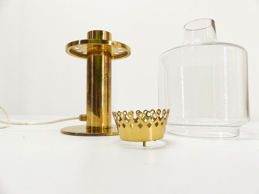 Scandinavian Brass and Glass B 102 Table Lamp by Hans-Agne Jakobsson for Hans-Agne Jakobsson AB Markaryd, 1960s-DQG-1795779