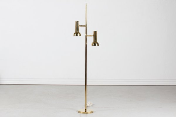 Scandinavian Brass and Lacquered Floor Lamp with Adjustable Shades, 1970s-QQ-1419342