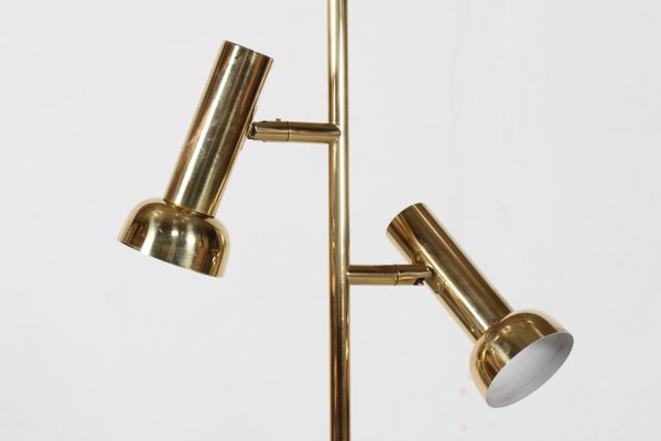 Scandinavian Brass and Lacquered Floor Lamp with Adjustable Shades, 1970s-QQ-1419342