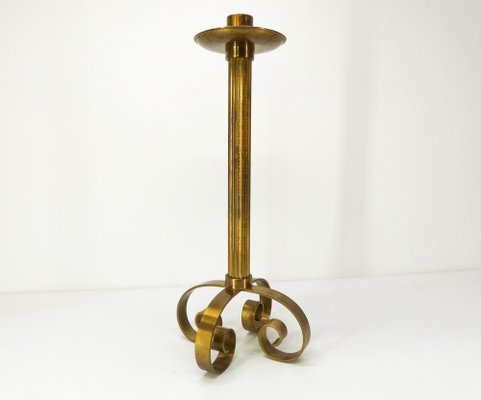 Scandinavian Brass Candleholder by Ivar Ålenius Björk for Ystal Metall, 1960s-DQG-1742789