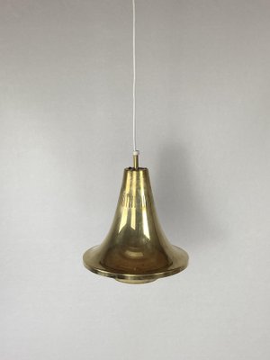 Scandinavian Brass Hanging Pendant Lamp attributed to Hans Agne Jakobson for Markaryd, Sweden, 1960s-BHG-1813827