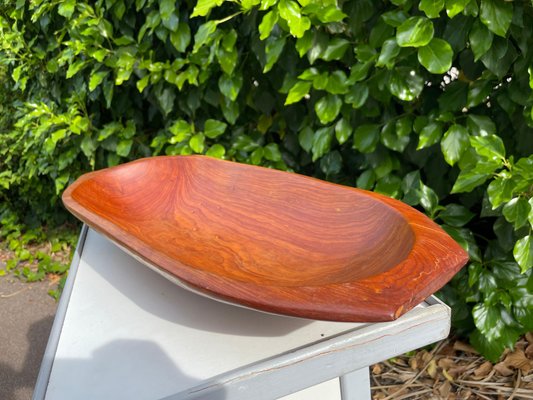 Scandinavian Brown Wood Bowl, 1960s-UR-1308495