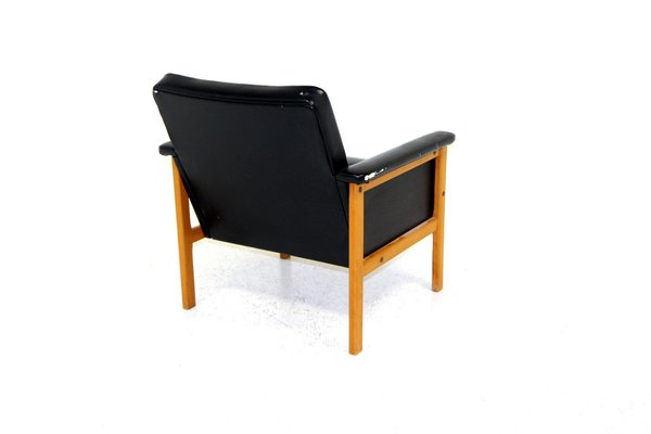 Scandinavian Chair in Faux Leather, Sweden, 1950-GEK-1259751