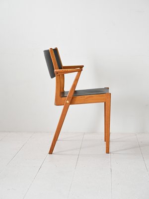 Scandinavian Chair in Teak and Imitation Leather, 1960s-QWP-2042080