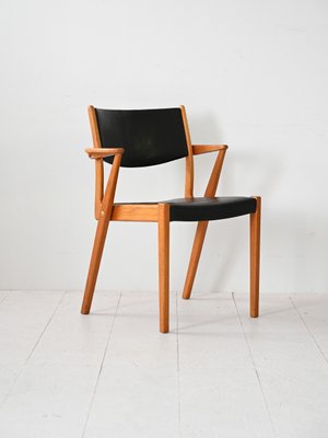 Scandinavian Chair in Teak and Imitation Leather, 1960s-QWP-2042080