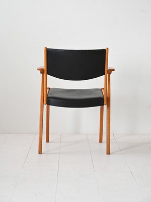 Scandinavian Chair in Teak and Imitation Leather, 1960s-QWP-2042080