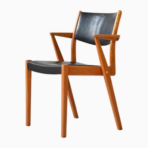 Scandinavian Chair in Teak and Imitation Leather, 1960s-QWP-2042080