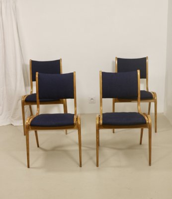 Scandinavian Chairs in Curved Wood, 1960s, Set of 4-OTF-2022562