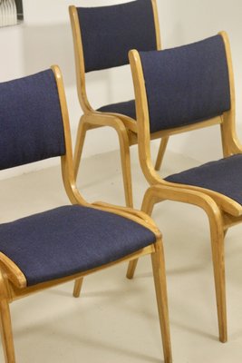 Scandinavian Chairs in Curved Wood, 1960s, Set of 4-OTF-2022562