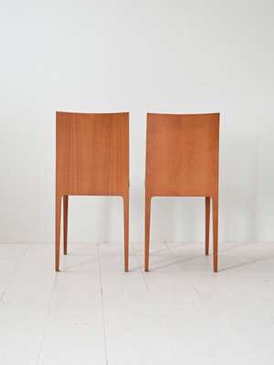 Scandinavian Chairs with Blue Seat, 1960s, Set of 2-QWP-2042057