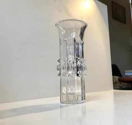 Scandinavian Crystal Vase by Bengt Edenfalk for Royal Krona, 1970s-LCR-852138