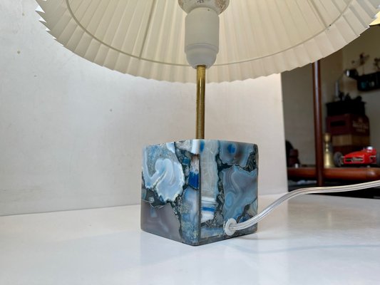 Scandinavian Cubic Table Lamp in Blue Agate-LCR-1383548