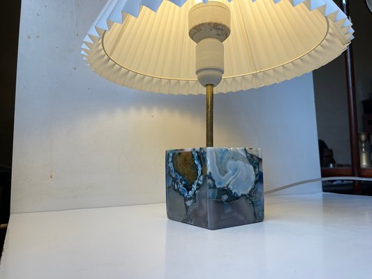 Scandinavian Cubic Table Lamp in Blue Agate-LCR-1383548