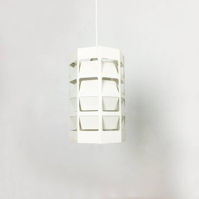 Scandinavian Cubic White Metal Lyskurv Hanging Lamp by Louis Poulsen, 1960s-QZ-1157994