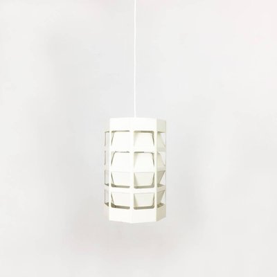 Scandinavian Cubic White Metal Lyskurv Hanging Lamp by Louis Poulsen, 1960s-QZ-1157994