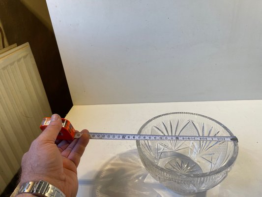 Scandinavian Cut Crystal Bowl, 1930s-LCR-1031381