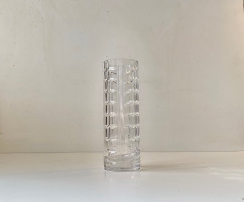 Scandinavian Cut Crystal Vase, 1950s-LCR-1293607