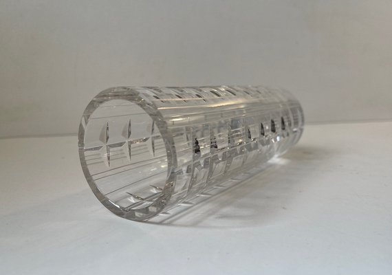 Scandinavian Cut Crystal Vase, 1950s-LCR-1293607