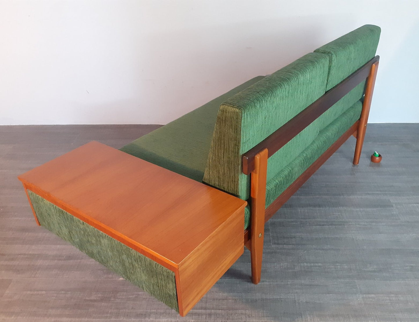 Scandinavian Daybed Sofa in Teak & Green Fabric by Ingmar Relling for Ekornes, 1960s