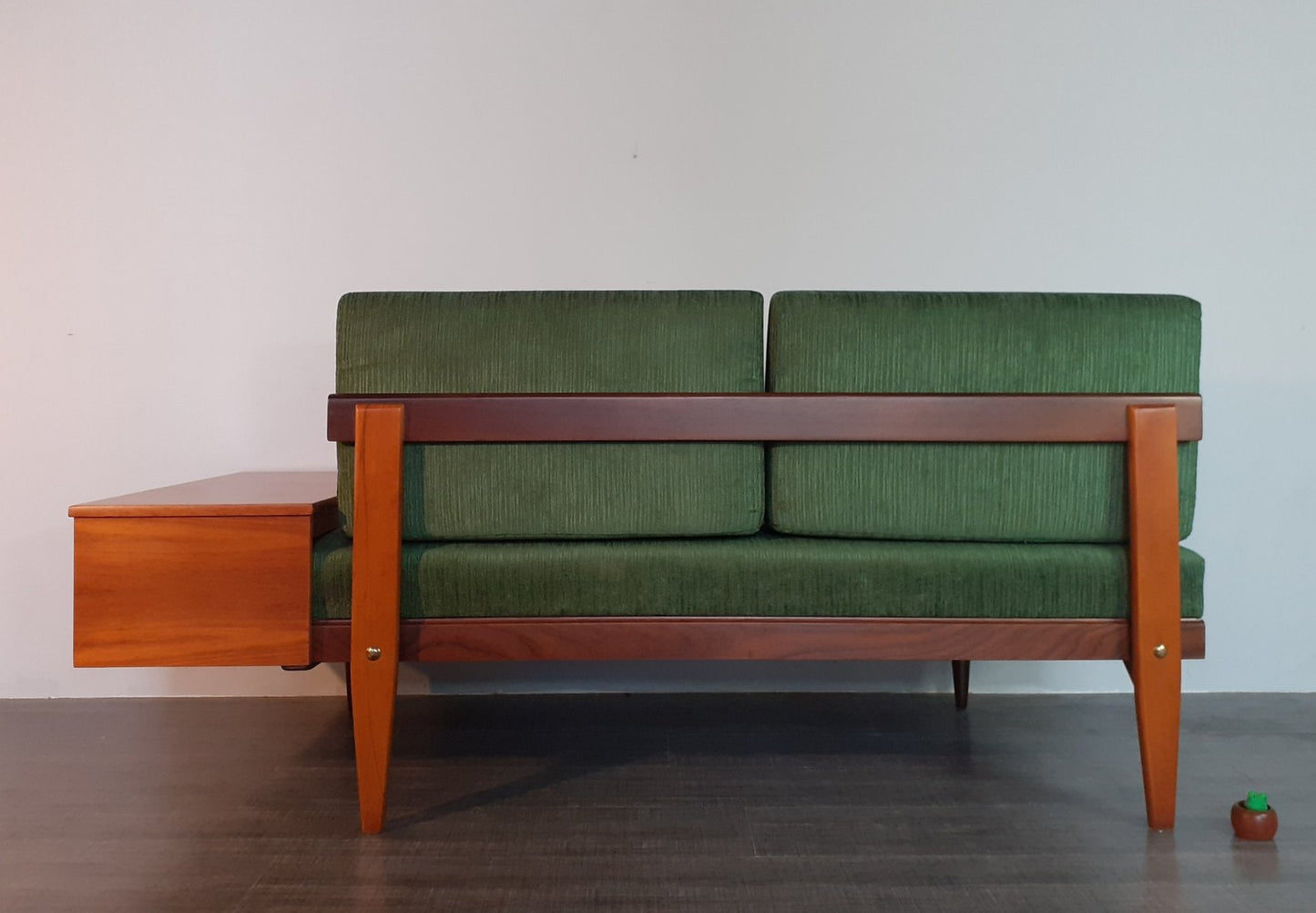 Scandinavian Daybed Sofa in Teak & Green Fabric by Ingmar Relling for Ekornes, 1960s