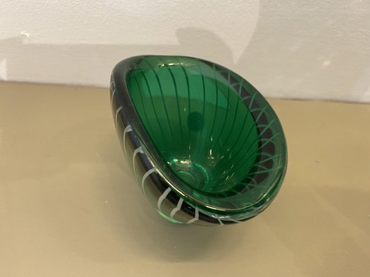 Scandinavian Decorative Striped Glass Object, 1950s-TEP-1310790