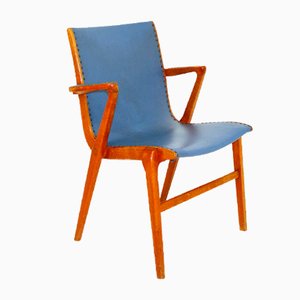 Scandinavian Desk Chair in Beech, Sweden, 1950s-GEK-936209