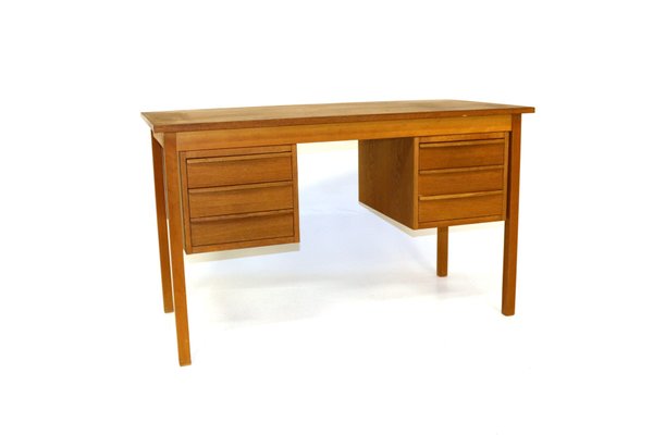 Scandinavian Desk in Oak, Sweden, 1960s-GEK-919670