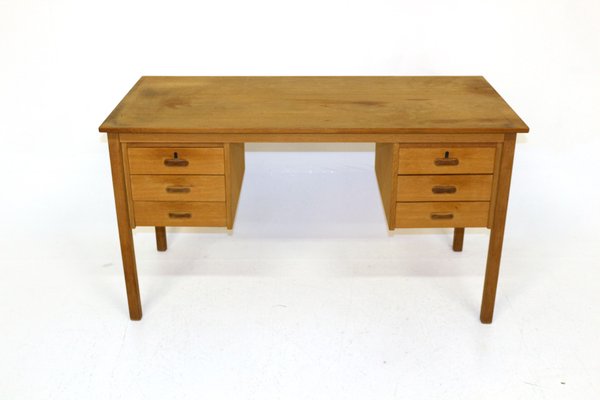 Scandinavian Desk in Oak, Sweden, 1960s-GEK-925594