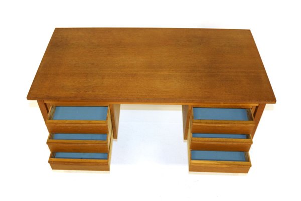 Scandinavian Desk in Oak, Sweden, 1960s-GEK-919670