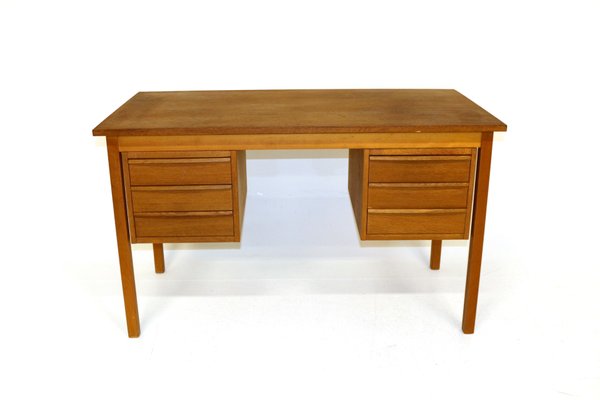 Scandinavian Desk in Oak, Sweden, 1960s-GEK-919670