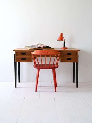 Scandinavian Desk with Black Legs, 1960s-QWP-2034905