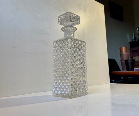 Scandinavian Diamond Accented Glass Decanter, 1960s-LCR-1098506